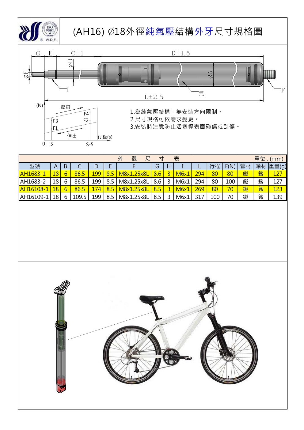 AH16純氣壓外牙